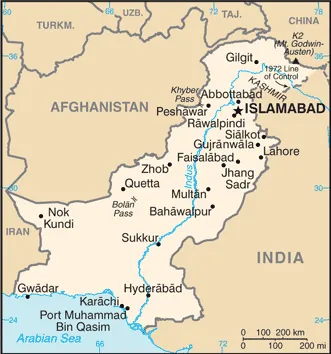 SIMPLE Map of Pakistan