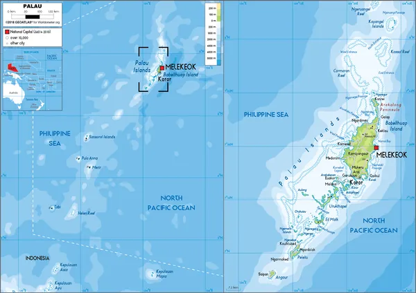 PHYSICAL Map of Palau