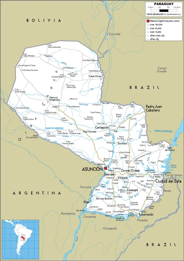 ROAD Map of Paraguay