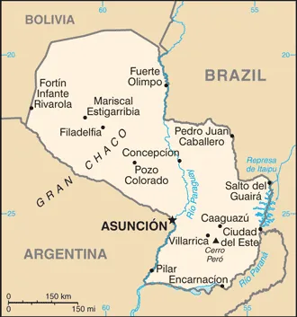 SIMPLE Map of Paraguay