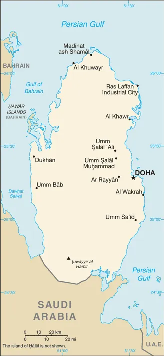 SIMPLE Map of Qatar