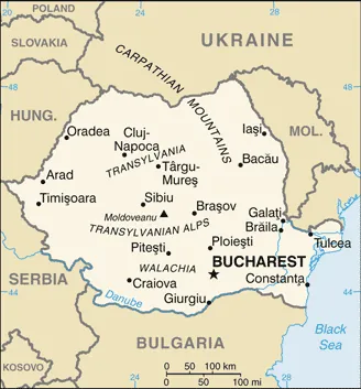 SIMPLE Map of Romania