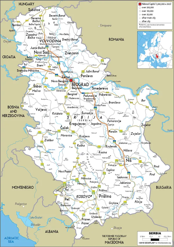 ROAD Map of Serbia