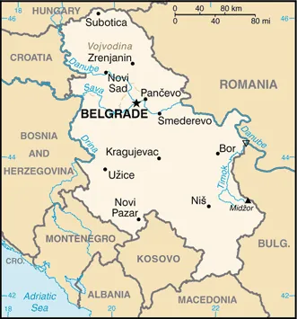 SIMPLE Map of Serbia