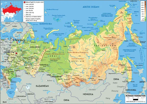 PHYSICAL Map of Russia