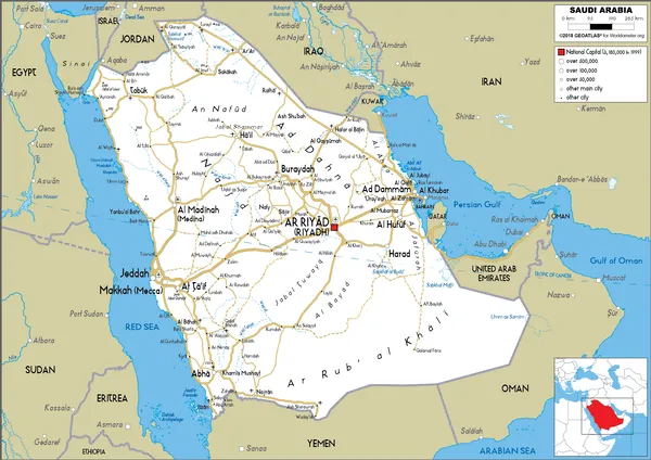 ROAD Map of Saudi Arabia