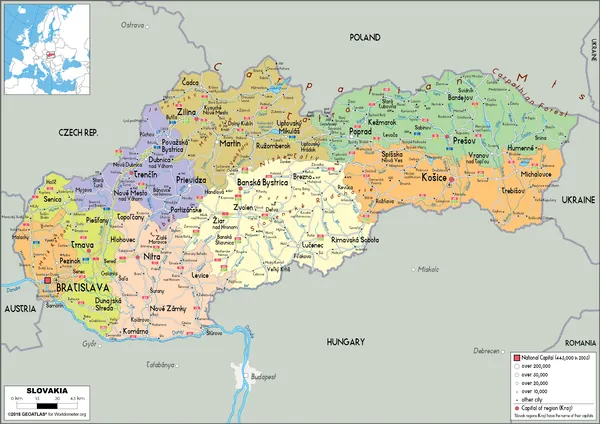 POLITICAL Map of Slovakia
