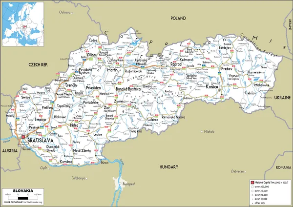 ROAD Map of Slovakia