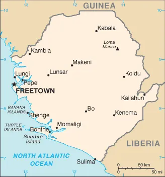 SIMPLE Map of Sierra Leone
