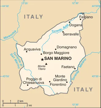 SIMPLE Map of San Marino