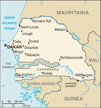 SIMPLE Map of Senegal