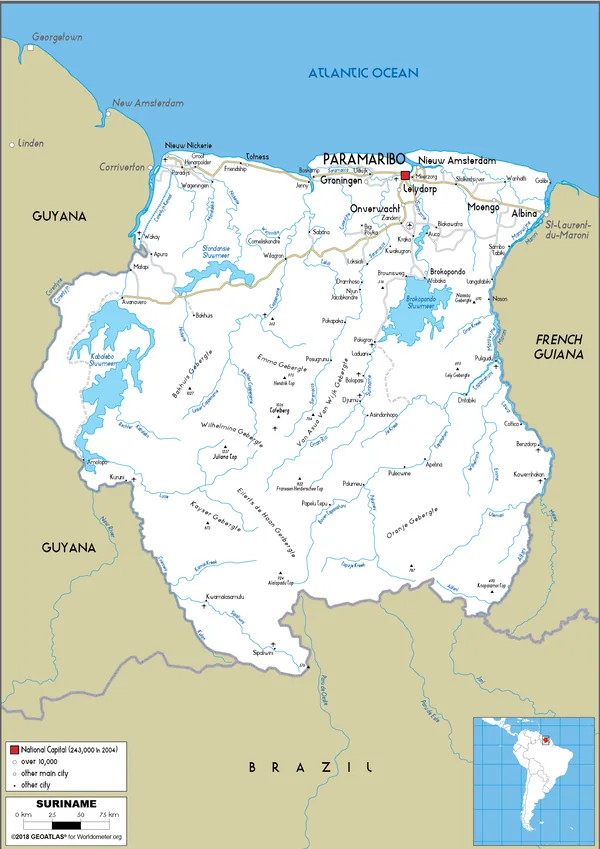 ROAD Map of Suriname