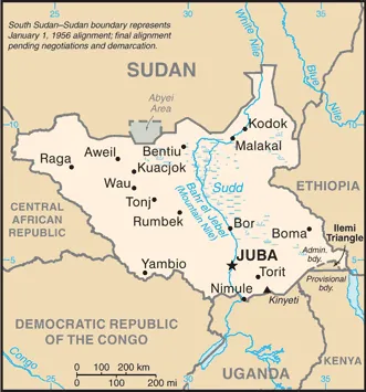SIMPLE Map of South Sudan