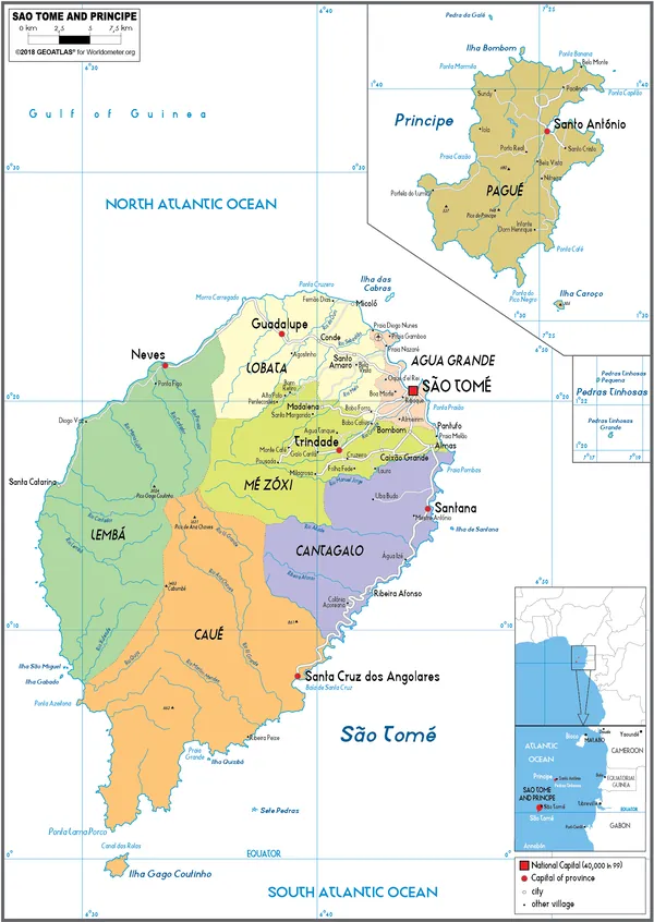 POLITICAL Map of Sao Tome and Principe