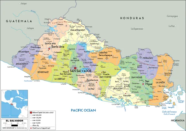 POLITICAL Map of El Salvador