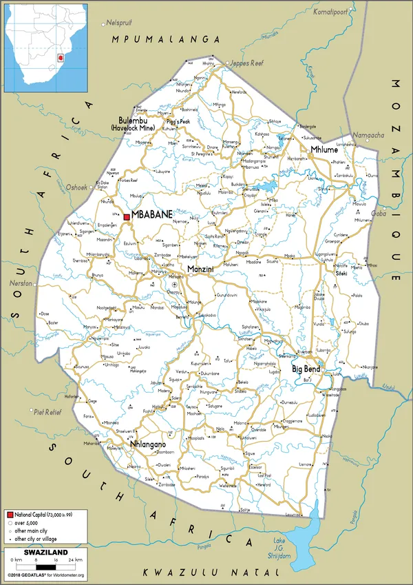 ROAD Map of Eswatini