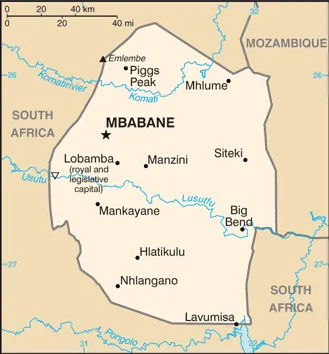 SIMPLE Map of Eswatini