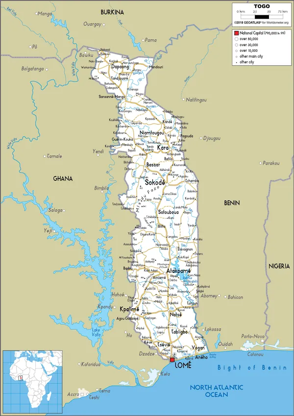 ROAD Map of Togo