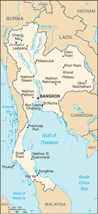 SIMPLE Map of Thailand