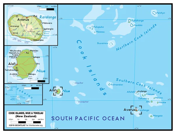 PHYSICAL Map of Tokelau