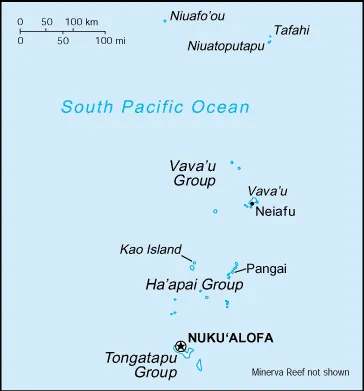 SIMPLE Map of Tonga