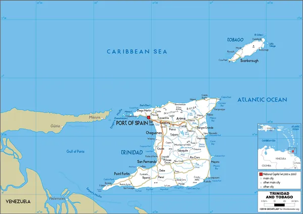 ROAD Map of Trinidad and Tobago