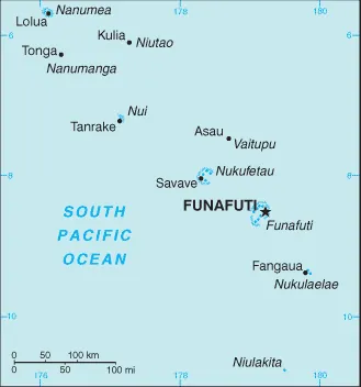 SIMPLE Map of Tuvalu