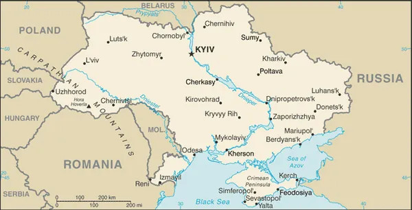 SIMPLE Map of Ukraine