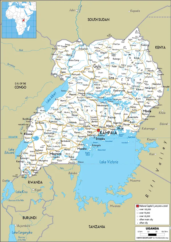 ROAD Map of Uganda