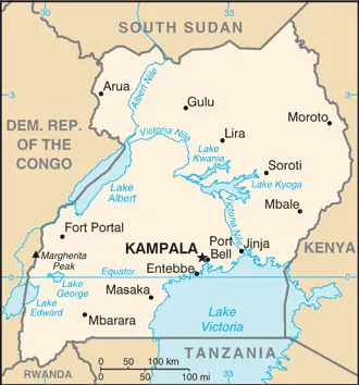 SIMPLE Map of Uganda