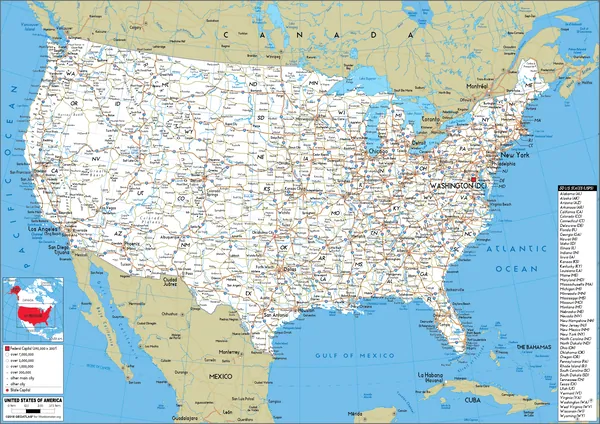 ROAD Map of the United States