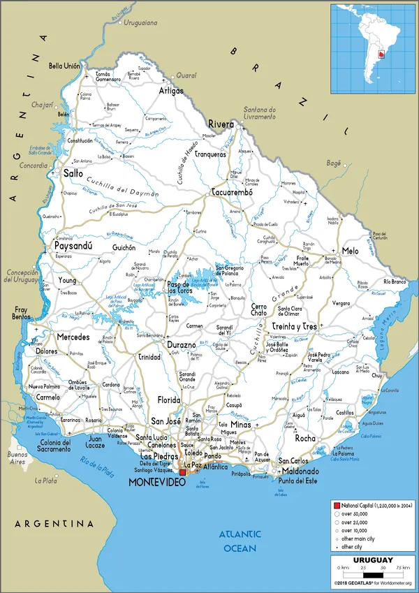 ROAD Map of Uruguay