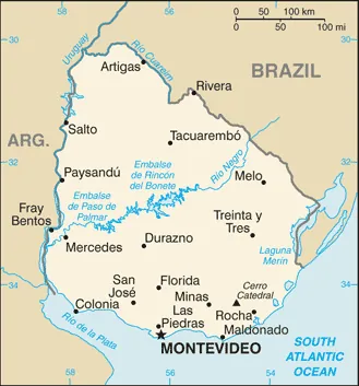 SIMPLE Map of Uruguay