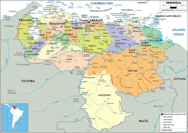 POLITICAL Map of Venezuela