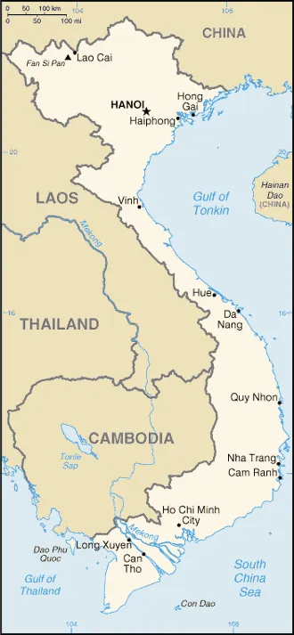 SIMPLE Map of Vietnam