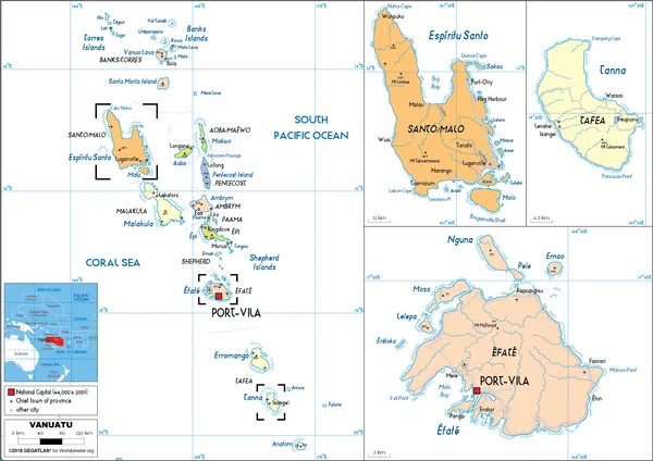 POLITICAL Map of Vanuatu
