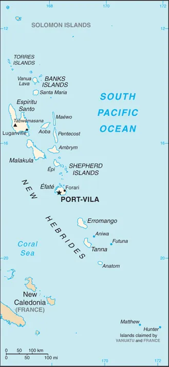 SIMPLE Map of Vanuatu