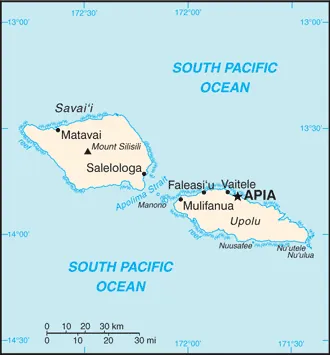 SIMPLE Map of Samoa