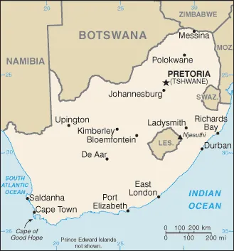 SIMPLE Map of South Africa
