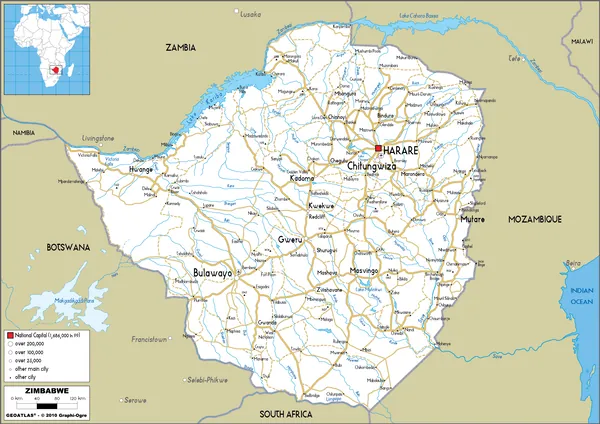 ROAD Map of Zimbabwe